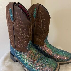 Smokey Cowboy Sparkle Boots Size 2 Girls
